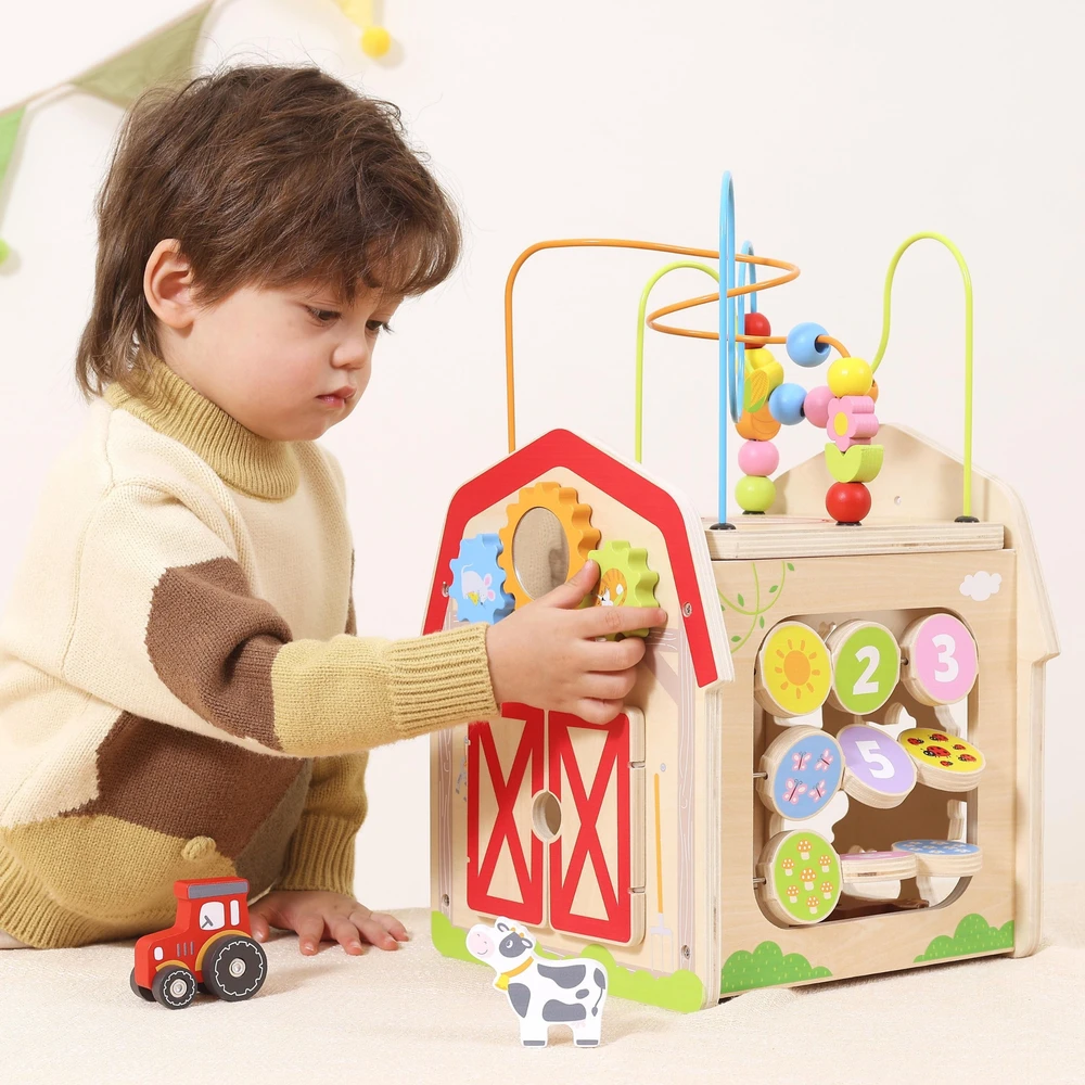 Viga Toys VIGA Wooden Farm 7 in 1 - Educational Cube