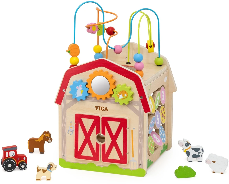 Viga Toys VIGA Wooden Farm 7 in 1 - Educational Cube
