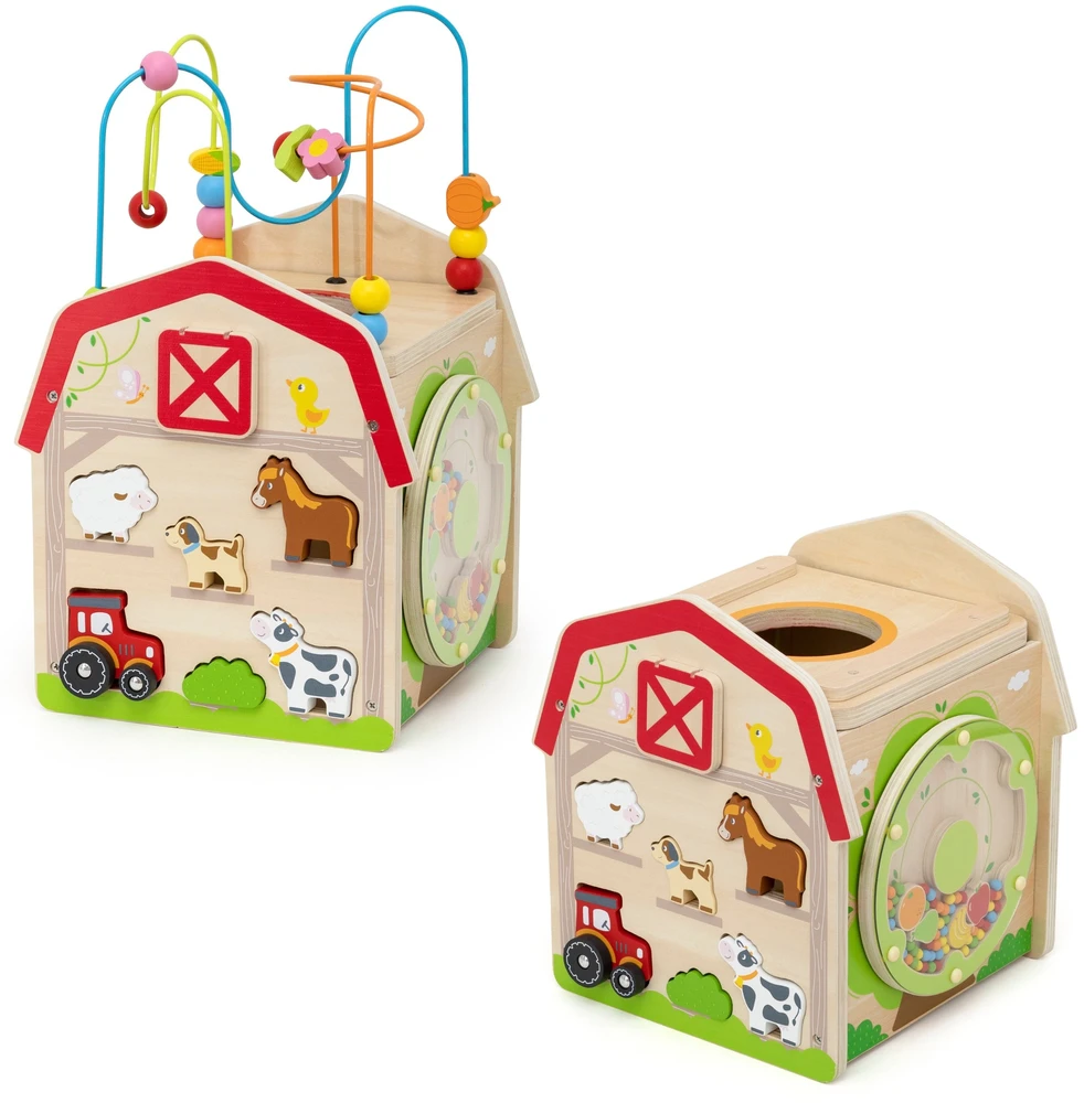 Viga Toys VIGA Wooden Farm 7 in 1 - Educational Cube