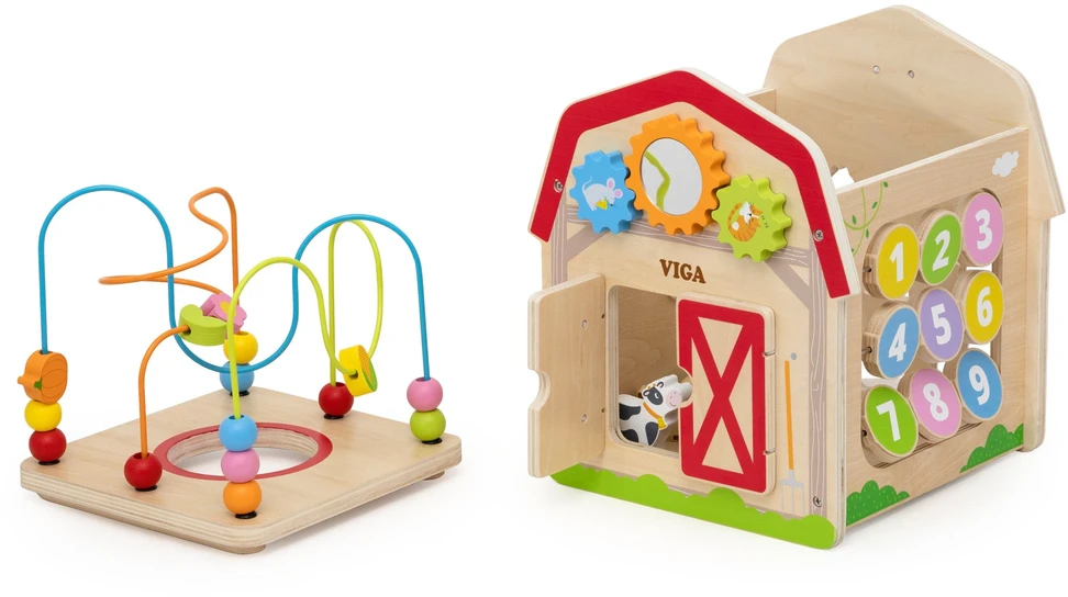 Viga Toys VIGA Wooden Farm 7 in 1 - Educational Cube
