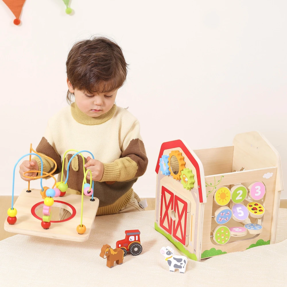 Viga Toys VIGA Wooden Farm 7 in 1 - Educational Cube