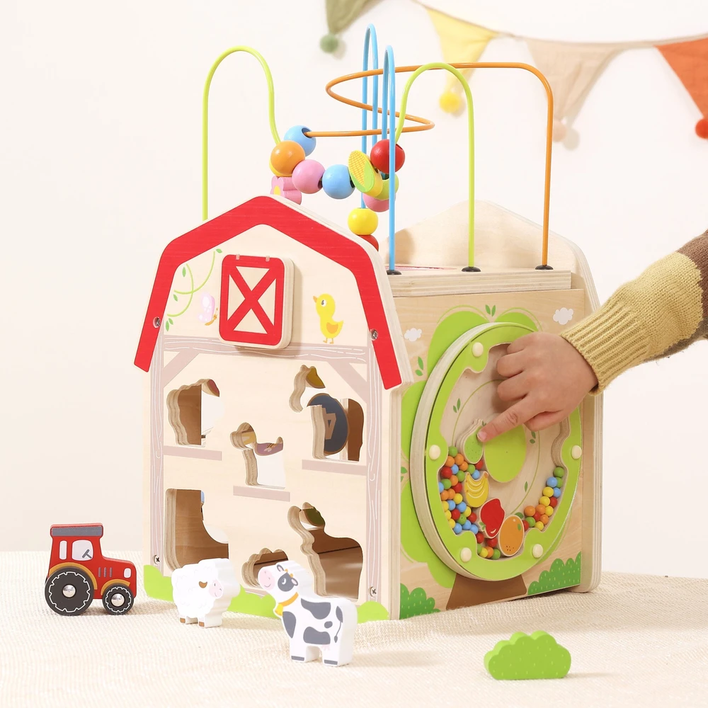 Viga Toys VIGA Wooden Farm 7 in 1 - Educational Cube