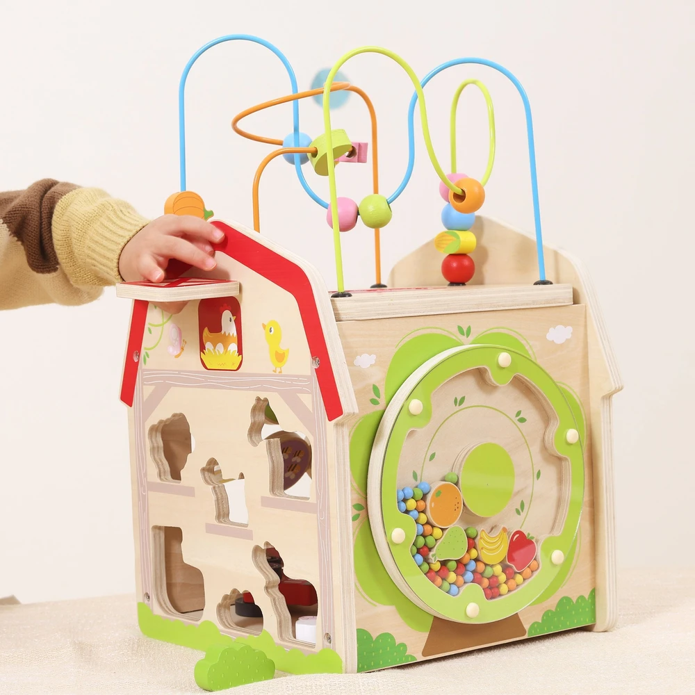 Viga Toys VIGA Wooden Farm 7 in 1 - Educational Cube