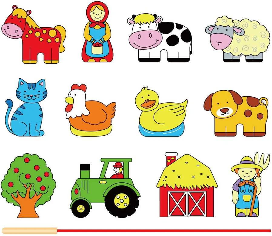 Viga Medienos Žaidimų Rinkinys Ūkis su Lankymu