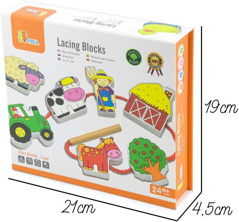 Viga Medienos Žaidimų Rinkinys Ūkis su Lankymu