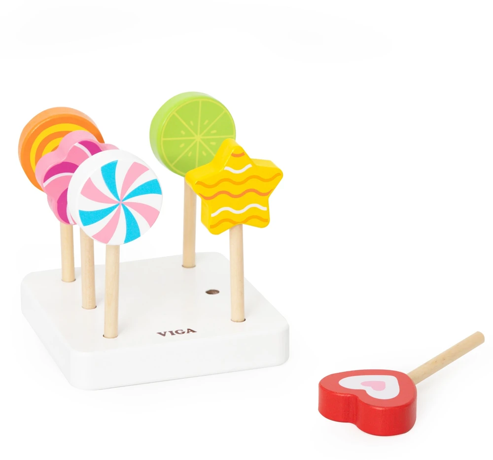 Viga Toys VIGA Mediniai ledinukai Konditerijos parduotuvės rinkinys 6 vnt. vaikams nuo 18 mėn.
