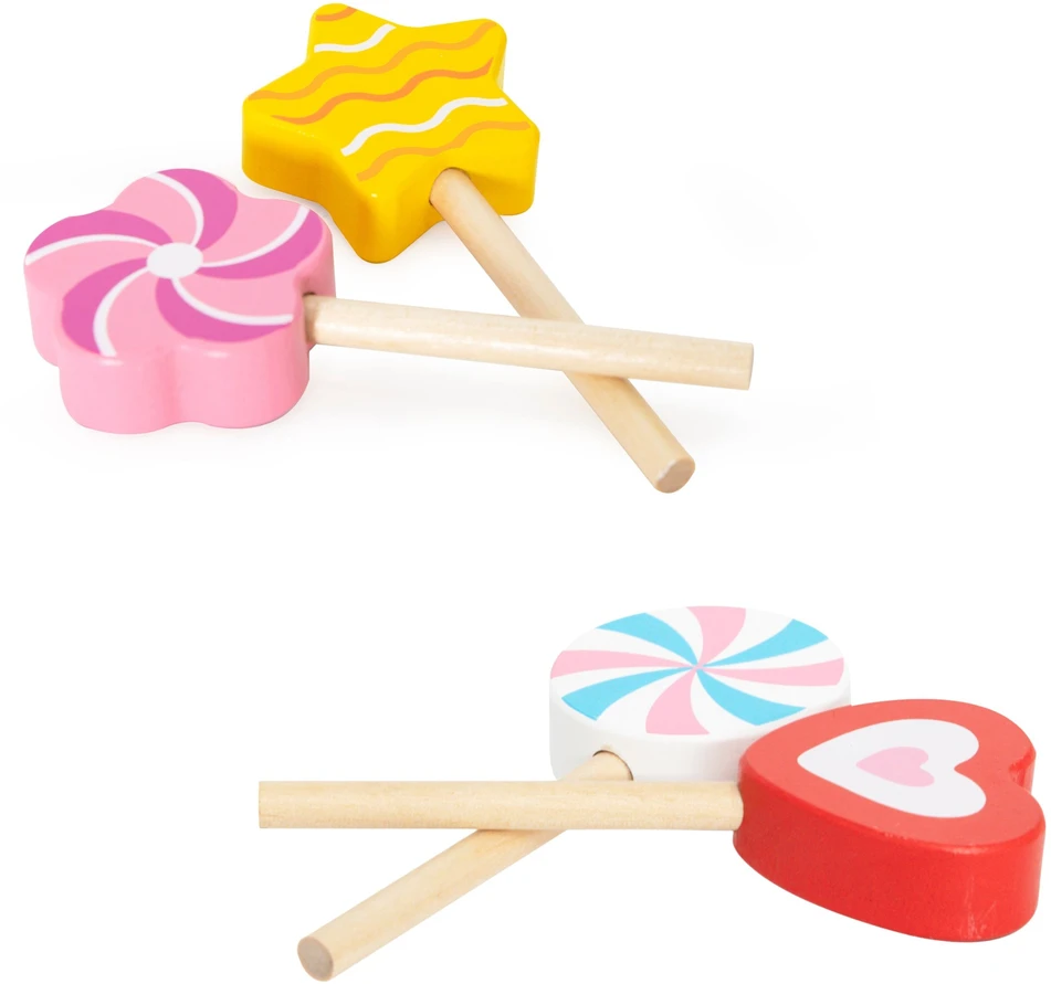 Viga Toys VIGA Mediniai ledinukai Konditerijos parduotuvės rinkinys 6 vnt. vaikams nuo 18 mėn.