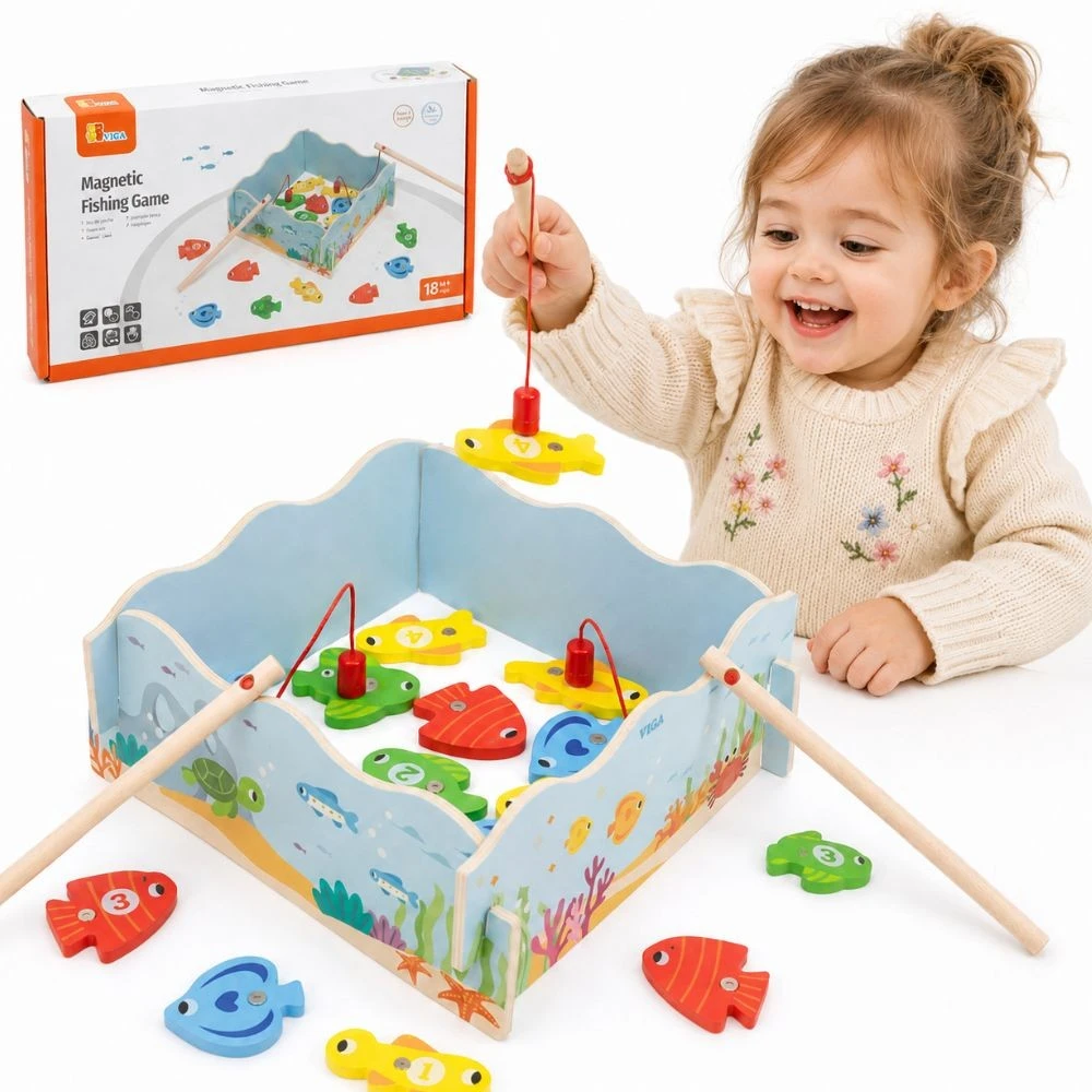 Viga Toys Medinis magnetinis žvejybos žaidimas vaikams VIGA