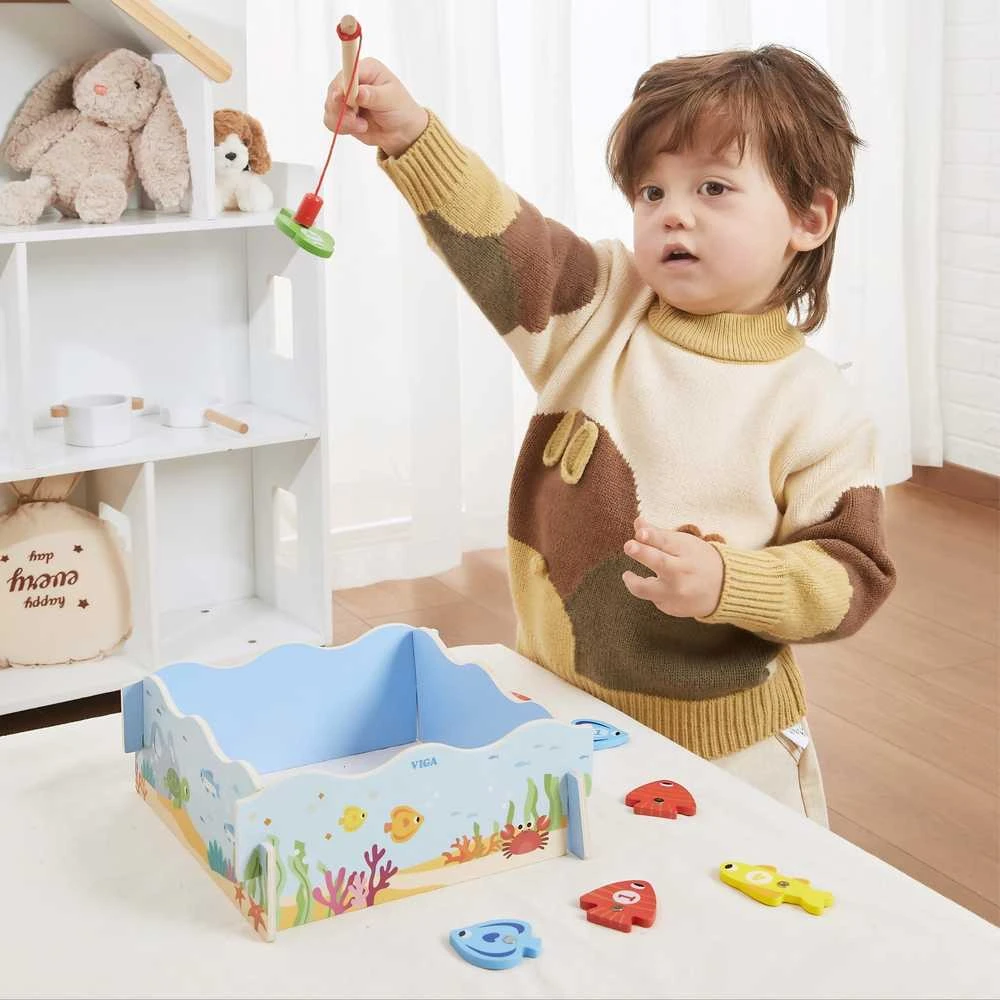 Viga Toys Medinis magnetinis žvejybos žaidimas vaikams VIGA
