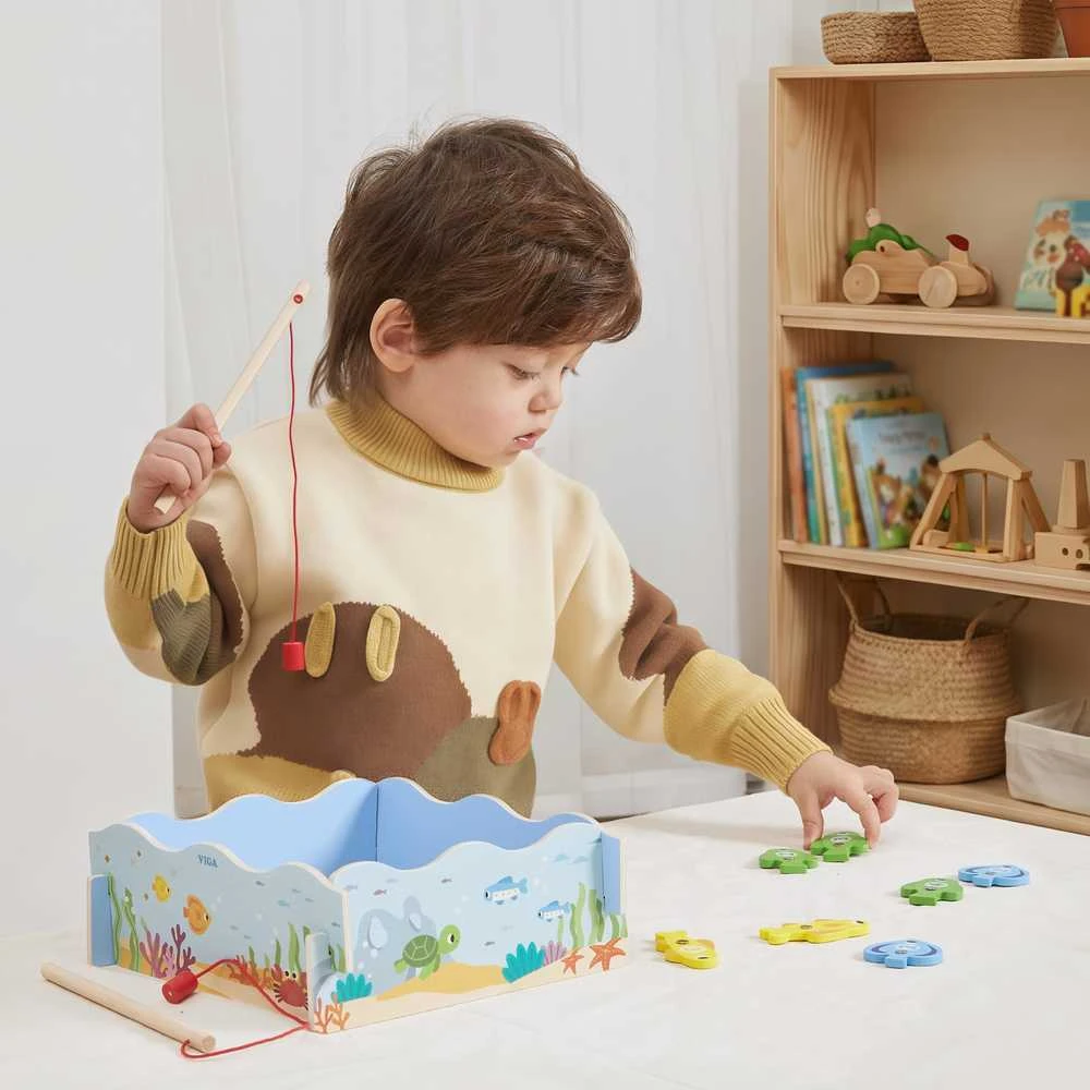 Viga Toys Medinis magnetinis žvejybos žaidimas vaikams VIGA