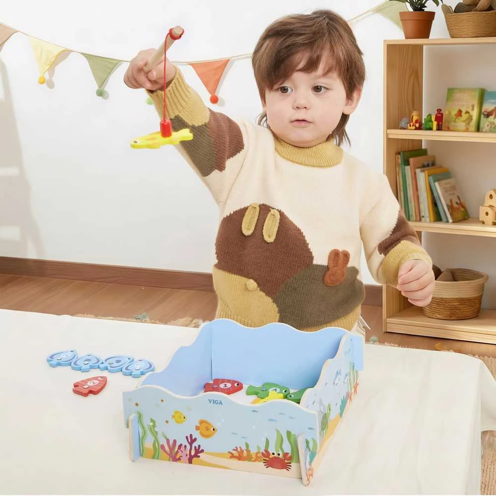 Viga Toys Medinis magnetinis žvejybos žaidimas vaikams VIGA