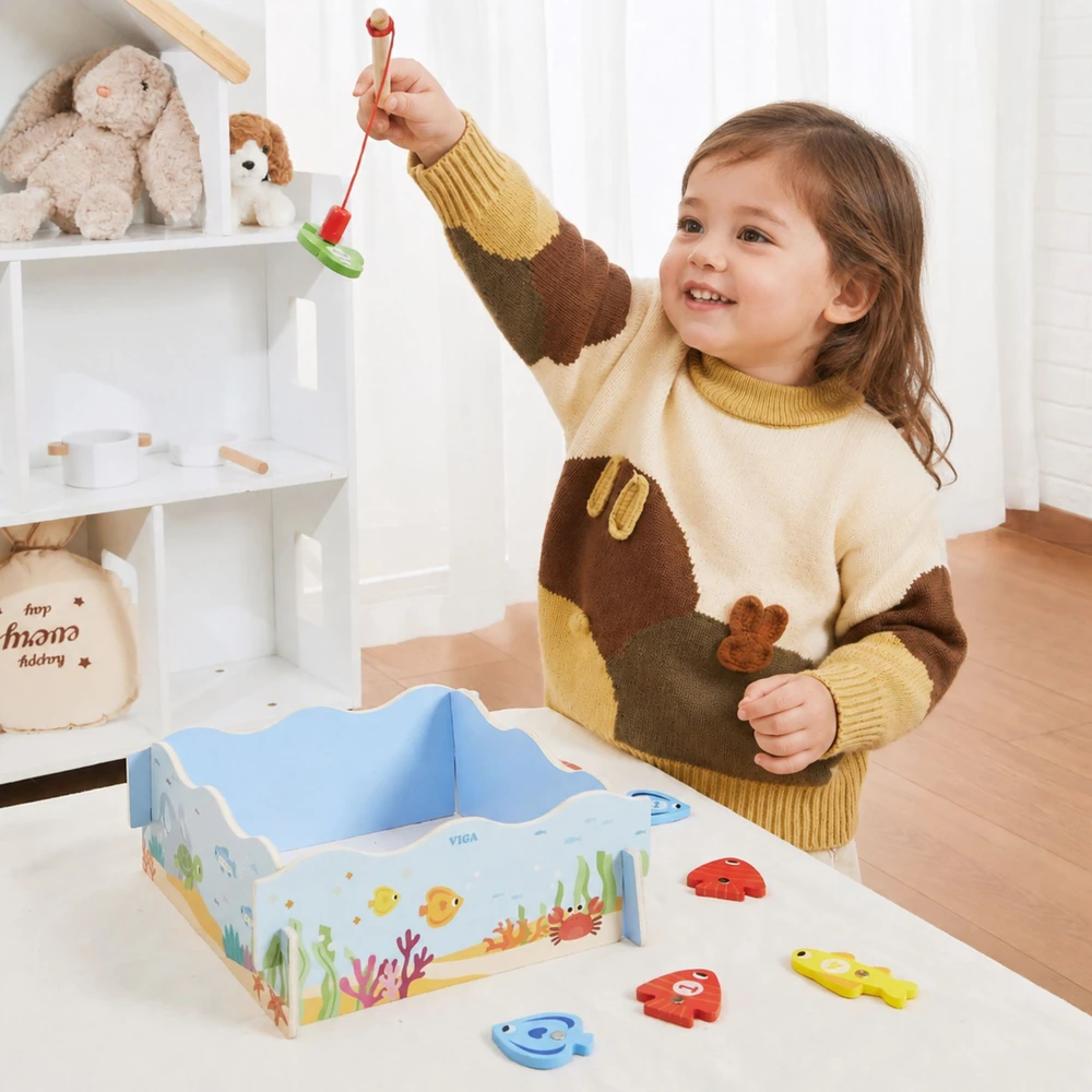 Viga Toys Medinis magnetinis žvejybos žaidimas vaikams VIGA