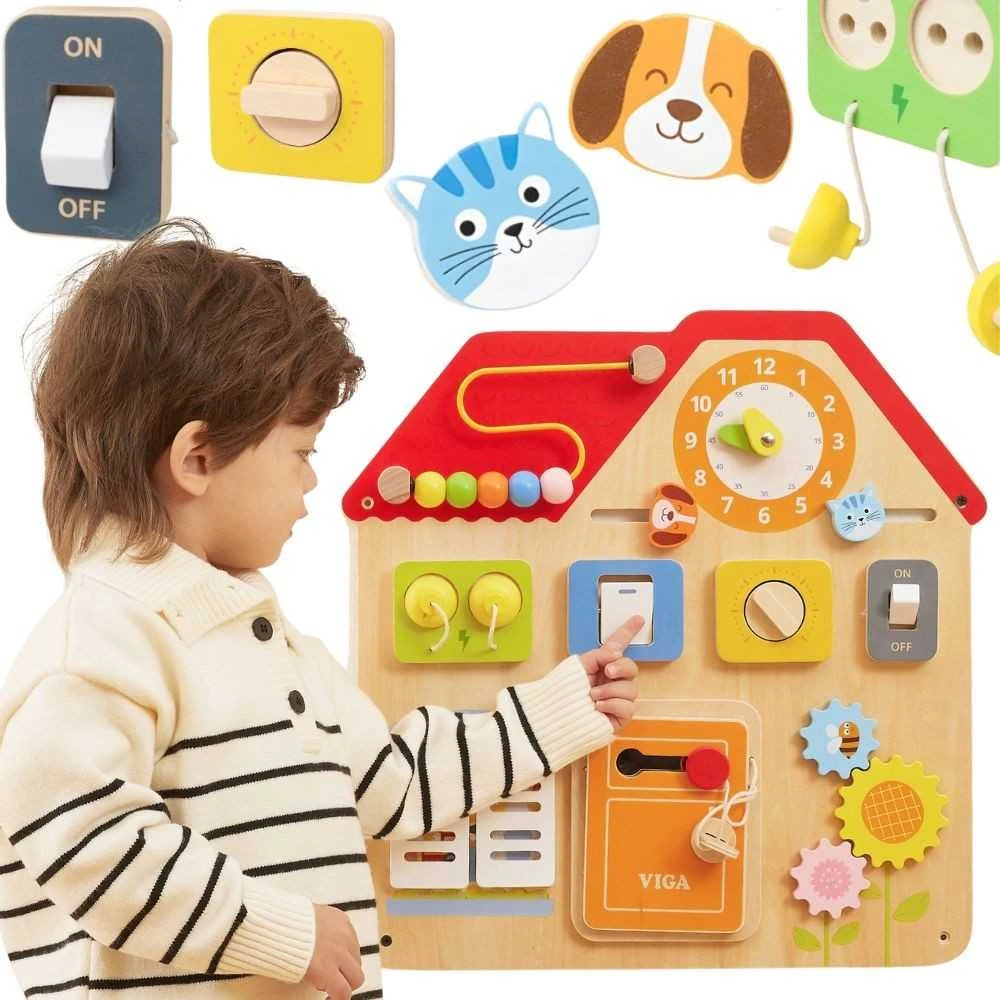 Medinė Montessori lavinamoji lentelė Atradimų ir mokymosi namelis VIGA