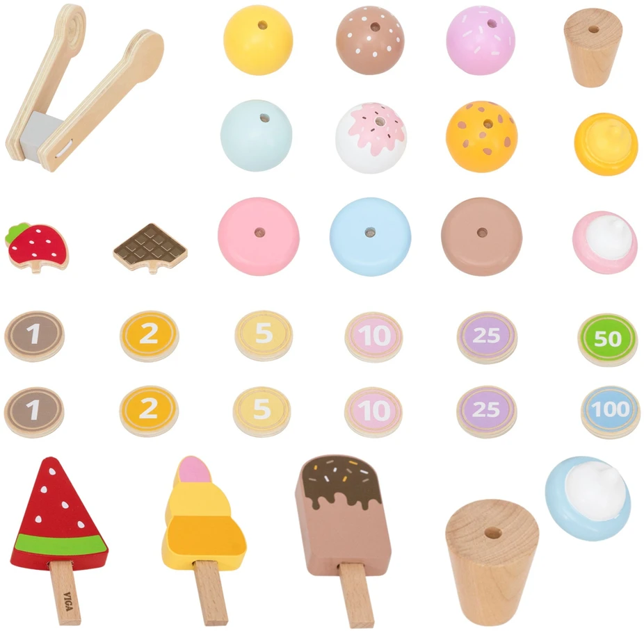 Viga Toys Viga 44842 Medinis mini ledainės saldumynų rinkinys