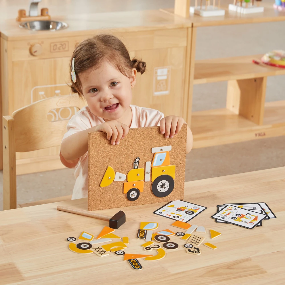 Viga Toys Medinė Priešpaskaita Statybos Transportas 45 Elementai