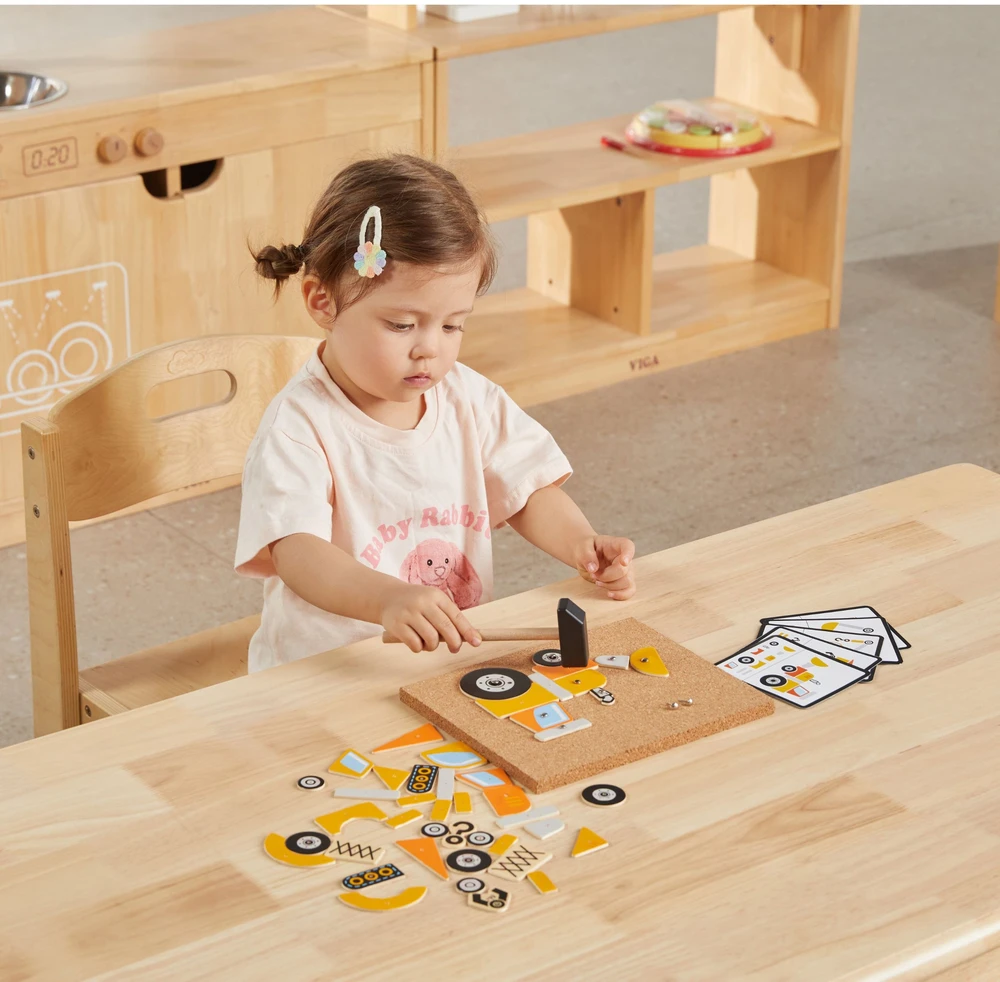 Viga Toys Medinė Priešpaskaita Statybos Transportas 45 Elementai