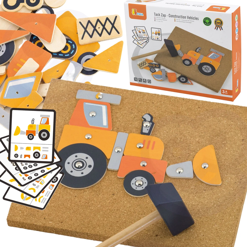 Viga Toys Medinė Priešpaskaita Statybos Transportas 45 Elementai