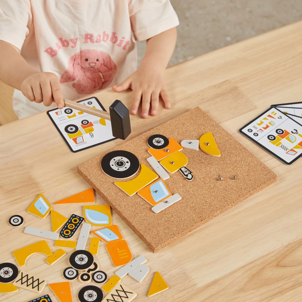 Viga Toys Medinė Priešpaskaita Statybos Transportas 45 Elementai