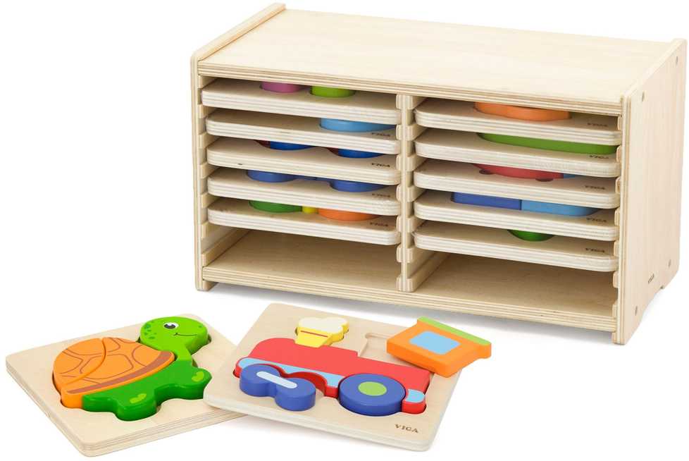 Viga Toys VIGA Wooden Puzzle 12 Boards