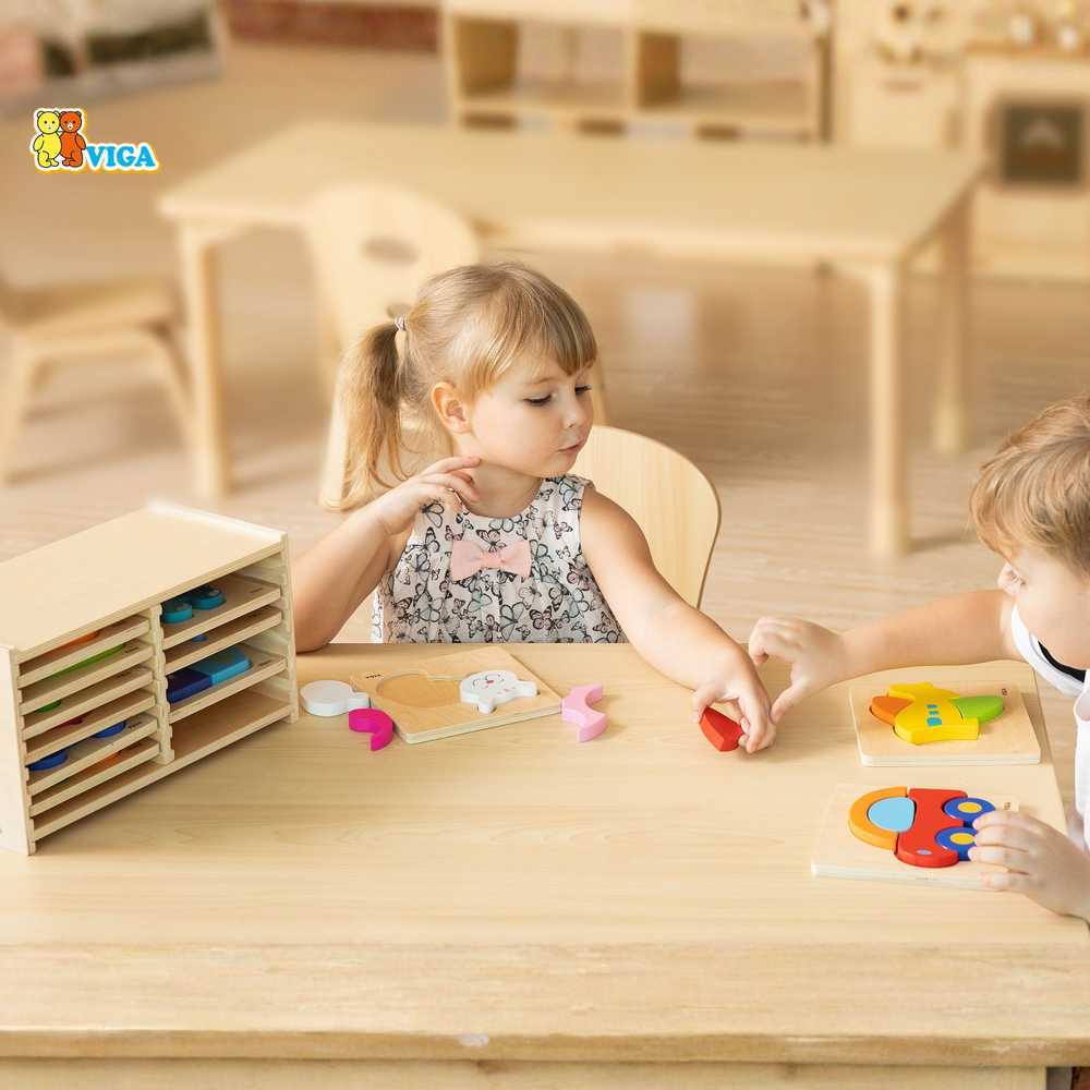 Viga Toys VIGA Wooden Puzzle 12 Boards