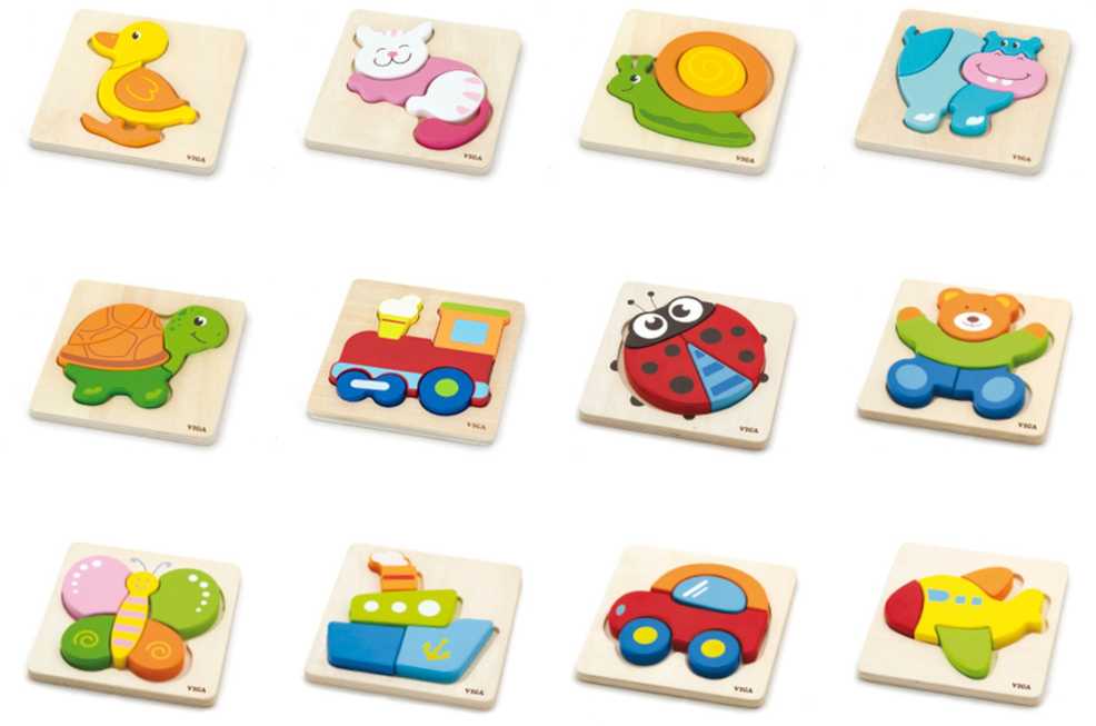 Viga Toys VIGA Wooden Puzzle 12 Boards