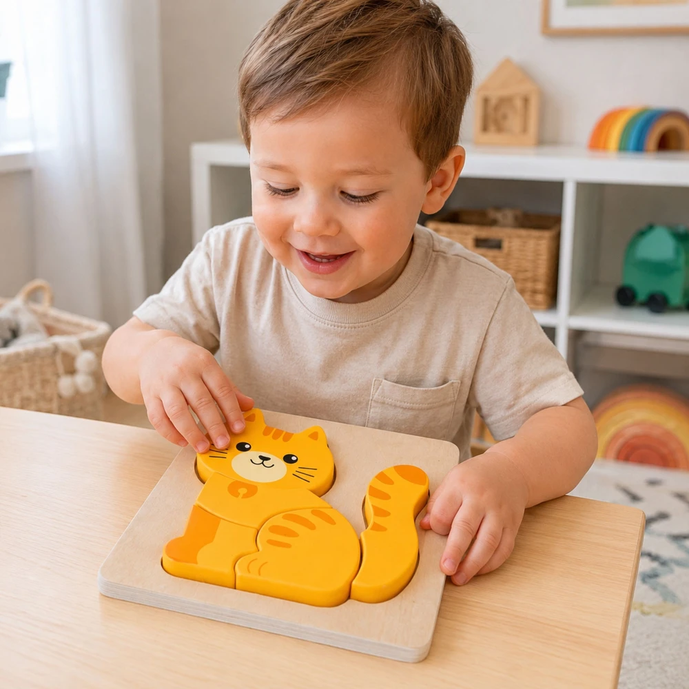 Viga Toys VIGA medinė dėlionė Imbierinis kačiukas