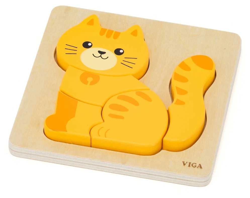 Viga Toys VIGA medinė dėlionė Imbierinis kačiukas