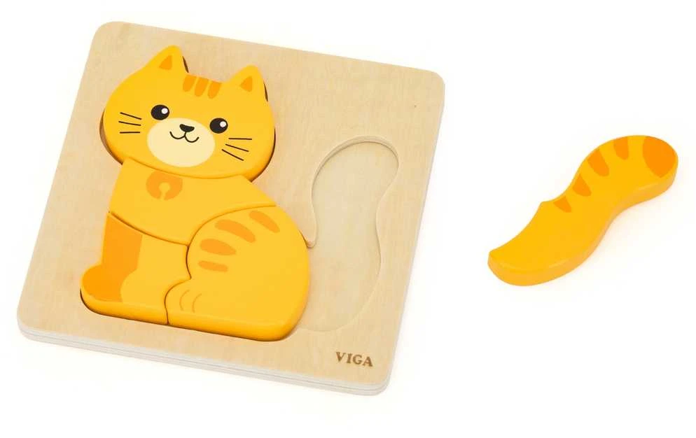 Viga Toys VIGA medinė dėlionė Imbierinis kačiukas