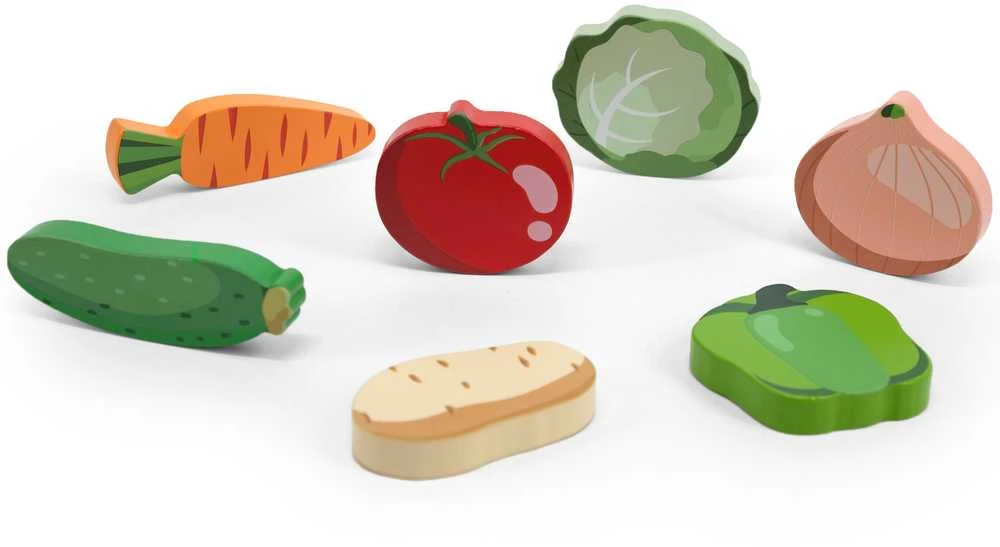 Viga Toys Viga medinė Montessori dėlionė 2in1 Daržovės