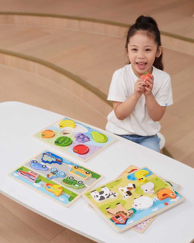 Viga Toys Viga medinė Montessori dėlionė 2in1 Daržovės