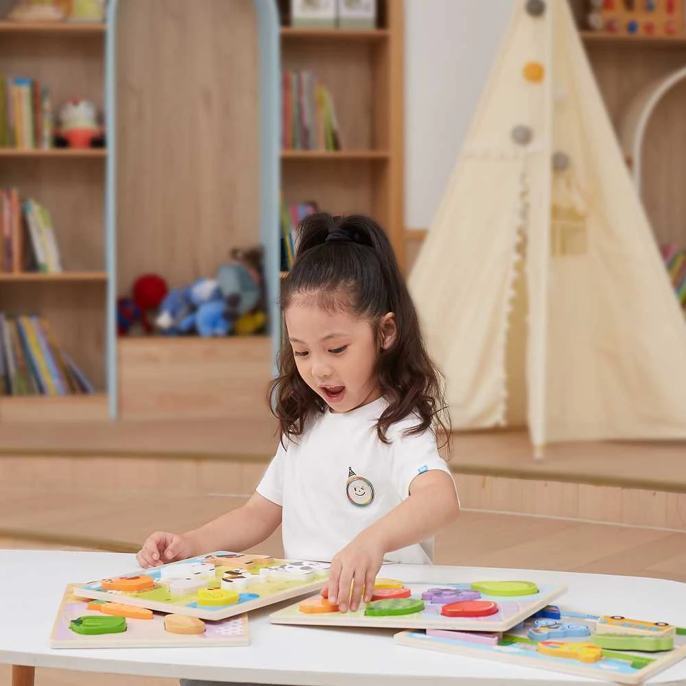 Viga Toys Viga medinė Montessori dėlionė 2in1 Daržovės