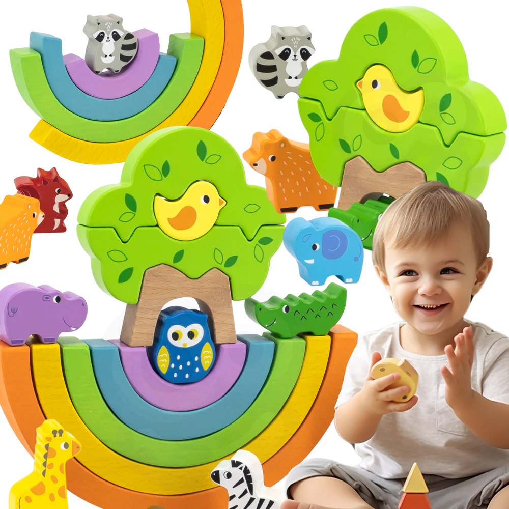 Viga Toys Viga medinis balansiniai kubeliai 18M+ 44590