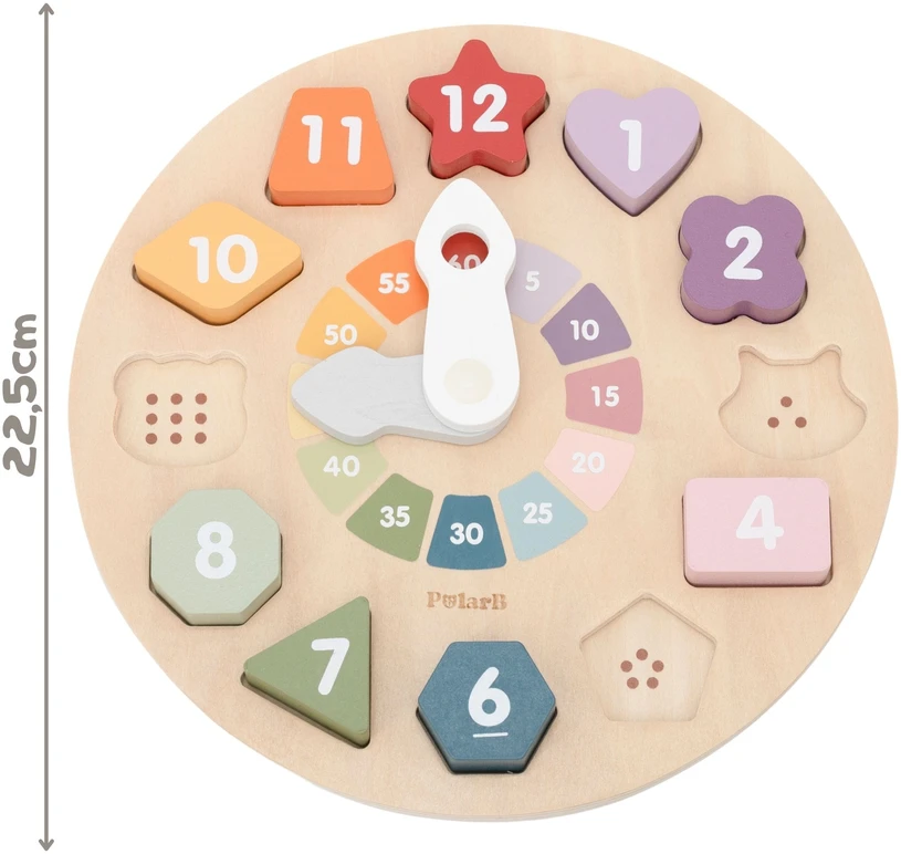 Viga Toys Viga Wooden Shape Sorter Clock Educational 18m+