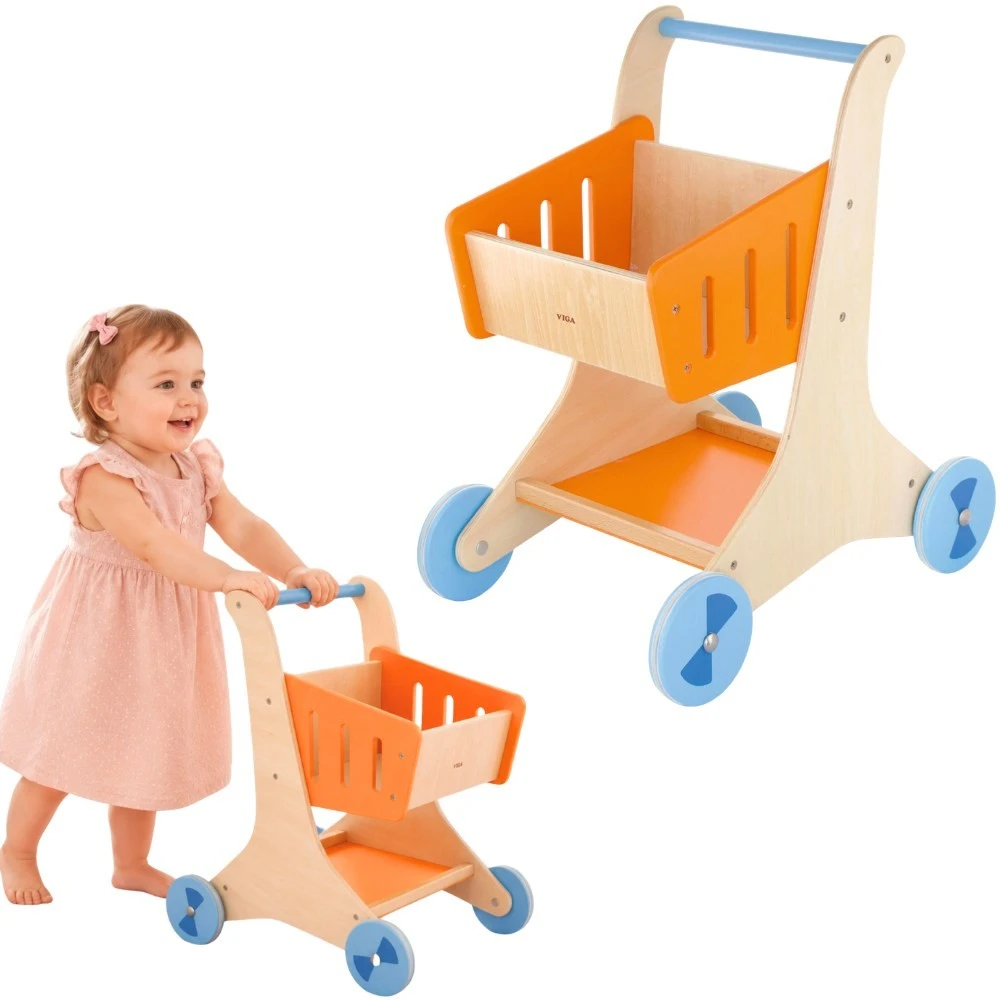 Viga Toys Mediniai pirkinių krepšelio vigos žaislai