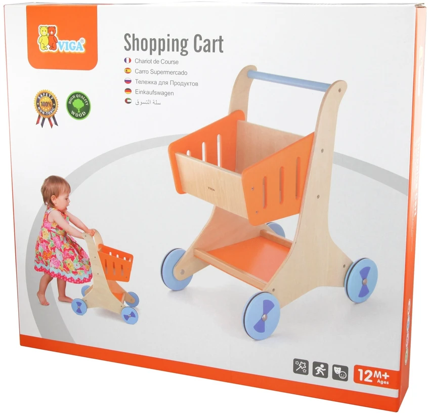 Viga Toys Mediniai pirkinių krepšelio vigos žaislai