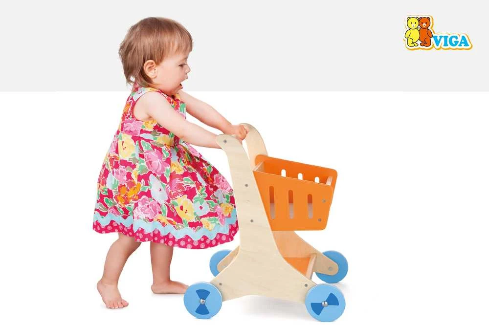 Viga Toys Mediniai pirkinių krepšelio vigos žaislai