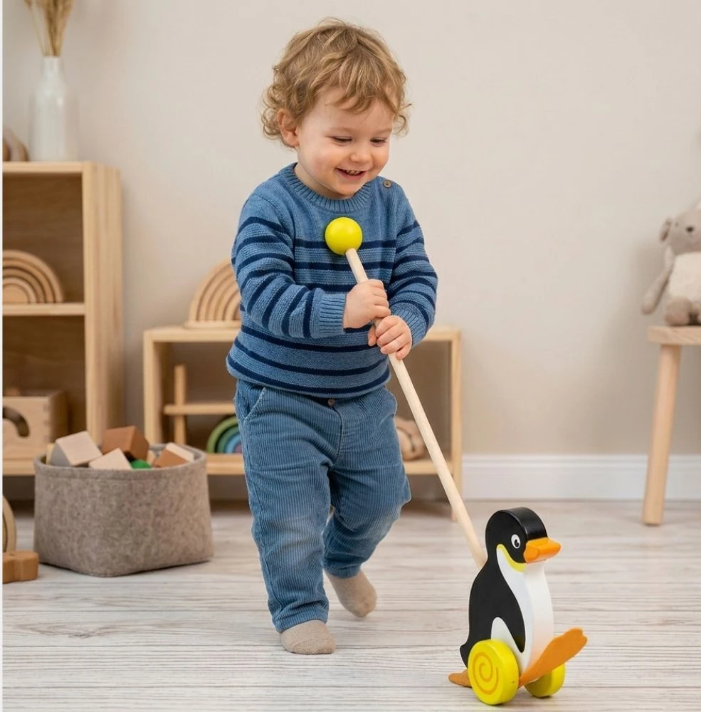 Viga Toys Wooden Penguin Pusher