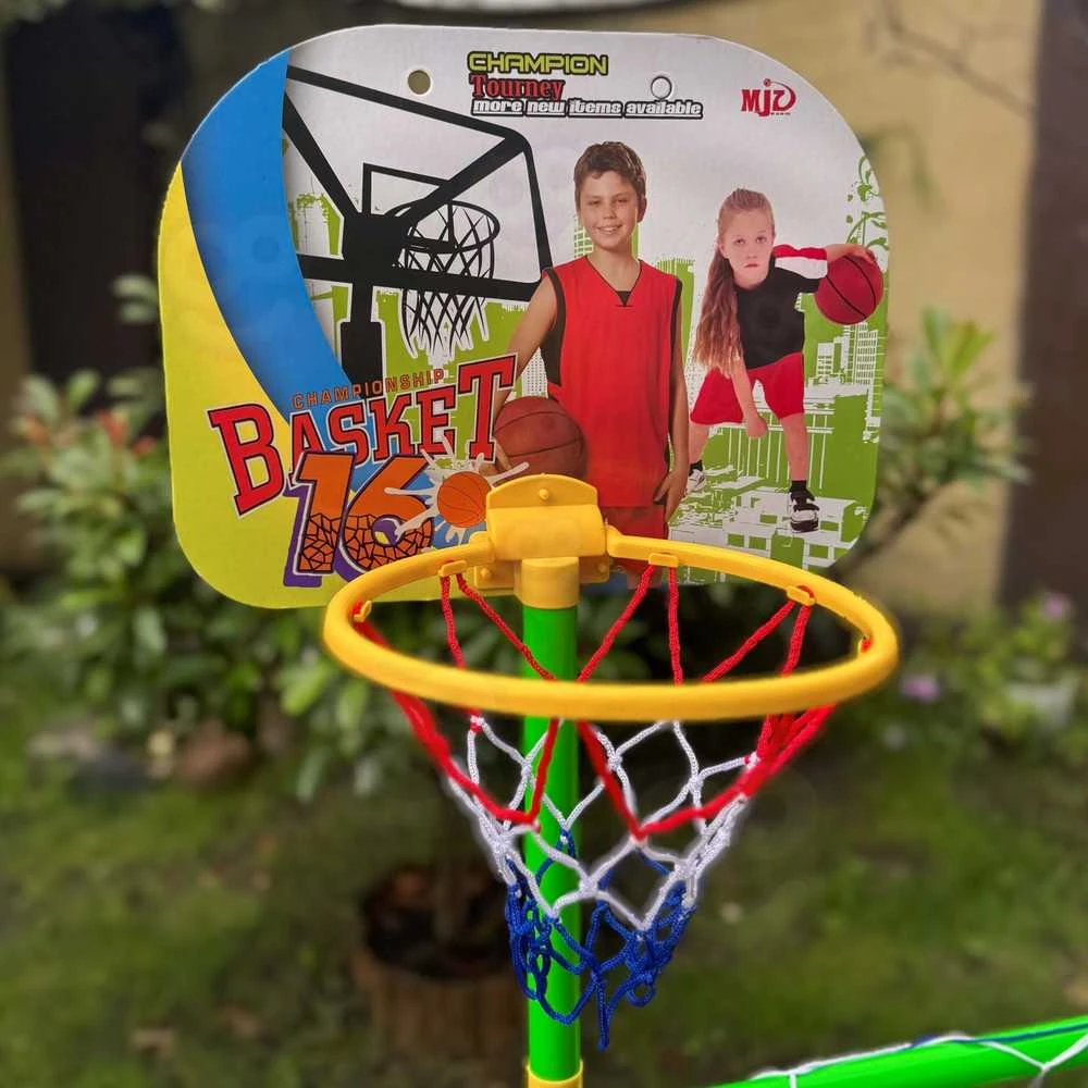 WOOPIE 2-in-1 Basketball Set: Soccer Goal + Basketball