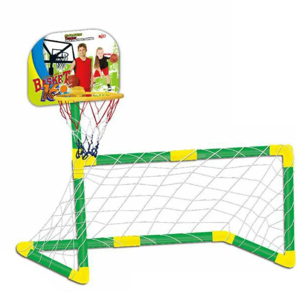 WOOPIE 2-in-1 Basketball Set: Soccer Goal + Basketball
