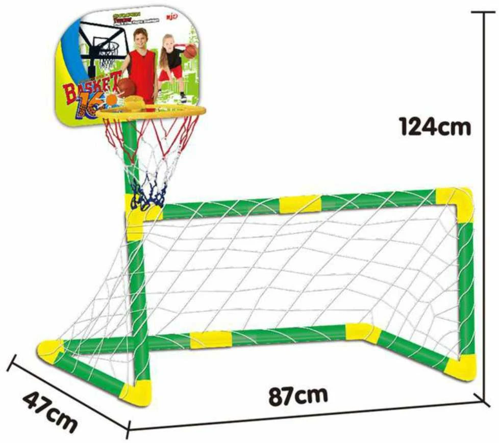 WOOPIE 2-in-1 Basketball Set: Soccer Goal + Basketball