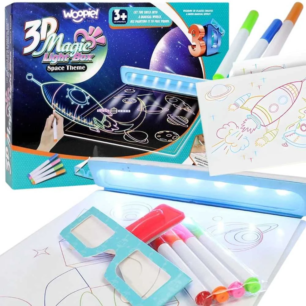 WOOPIE 3D Piešimo Lentelė su LED Apšvietimu