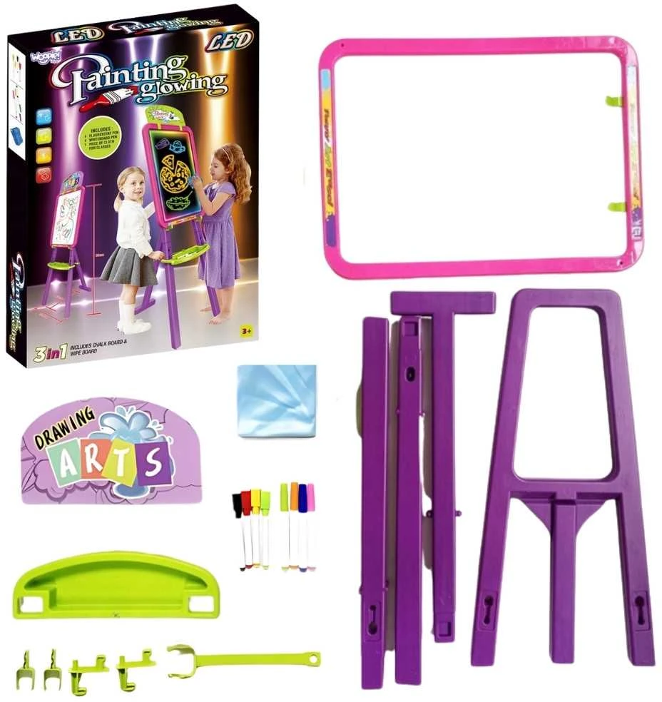 WOOPIE 3in1 Magnetinė Edukacinė Lenta Su Šviesos Piešimu