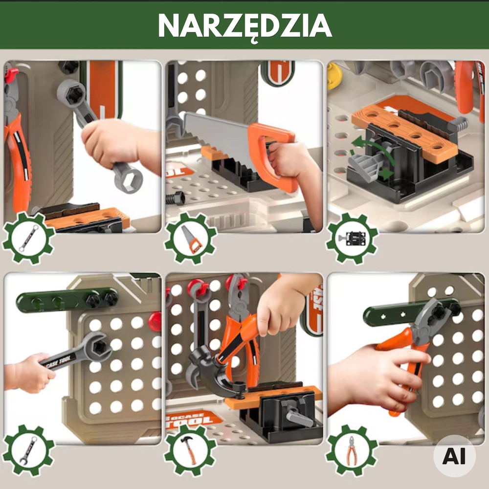 WOOPIE 4 in 1 Dirbtuvės mažiesiems meistrams 90 vnt.
