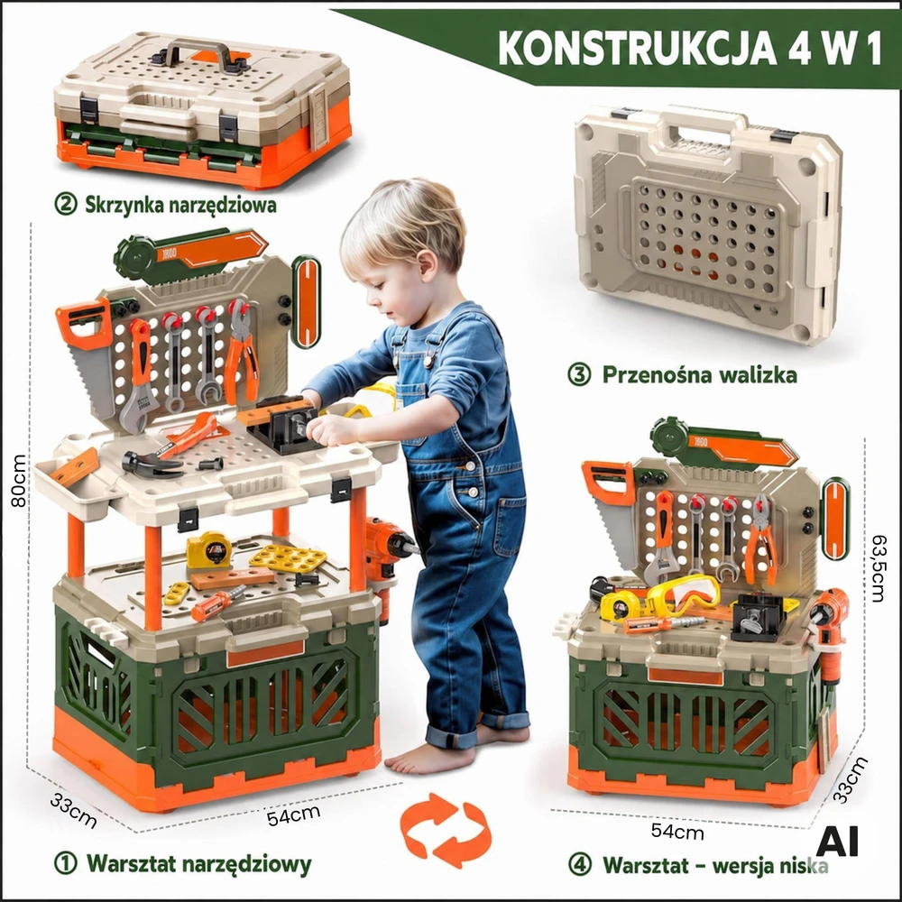 WOOPIE 4 in 1 Dirbtuvės mažiesiems meistrams 90 vnt.