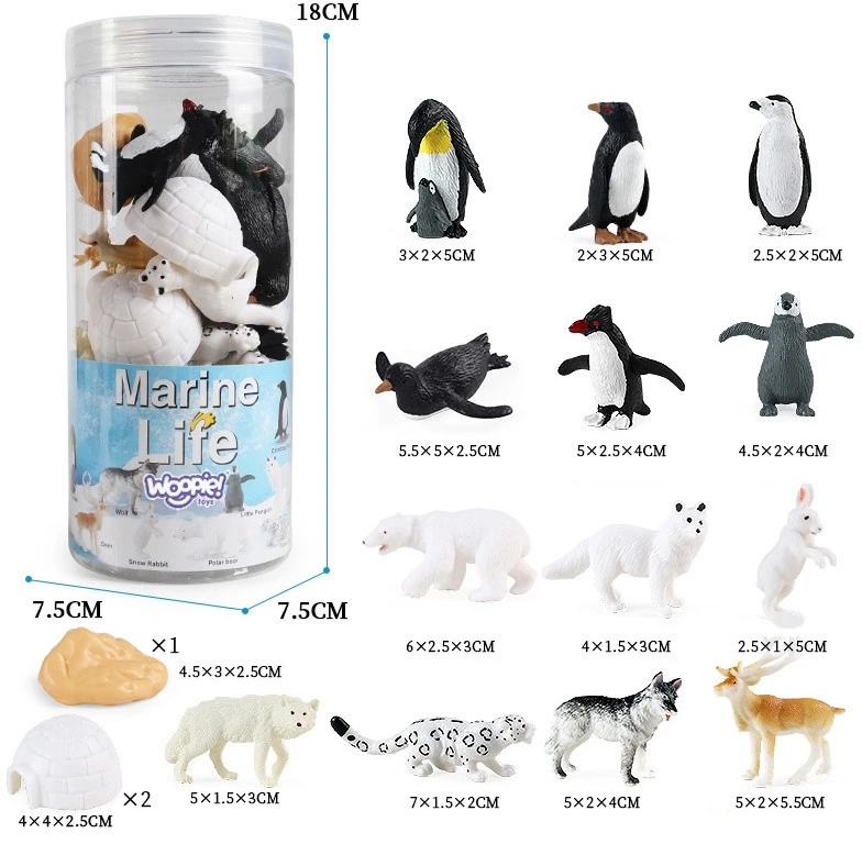 Woopie Arkties gyvūnų figūrėlių rinkinys 16 vnt