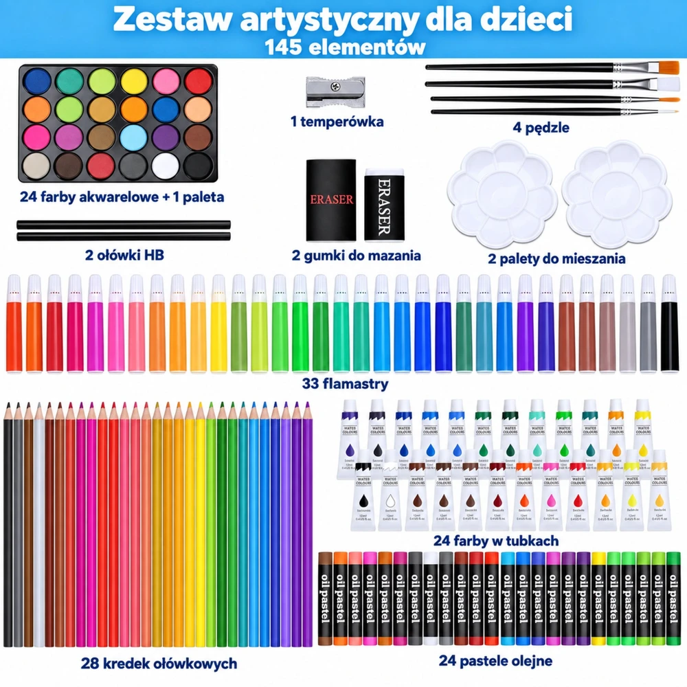 Woopie Art Set in a Case Crayons Paints Capybara