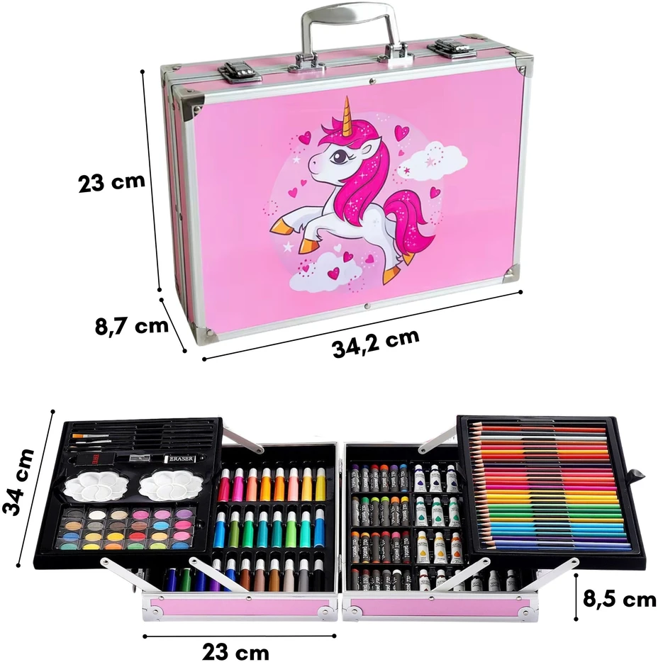 Woopie Art Set in a Case with Crayons and Paints Unicorn