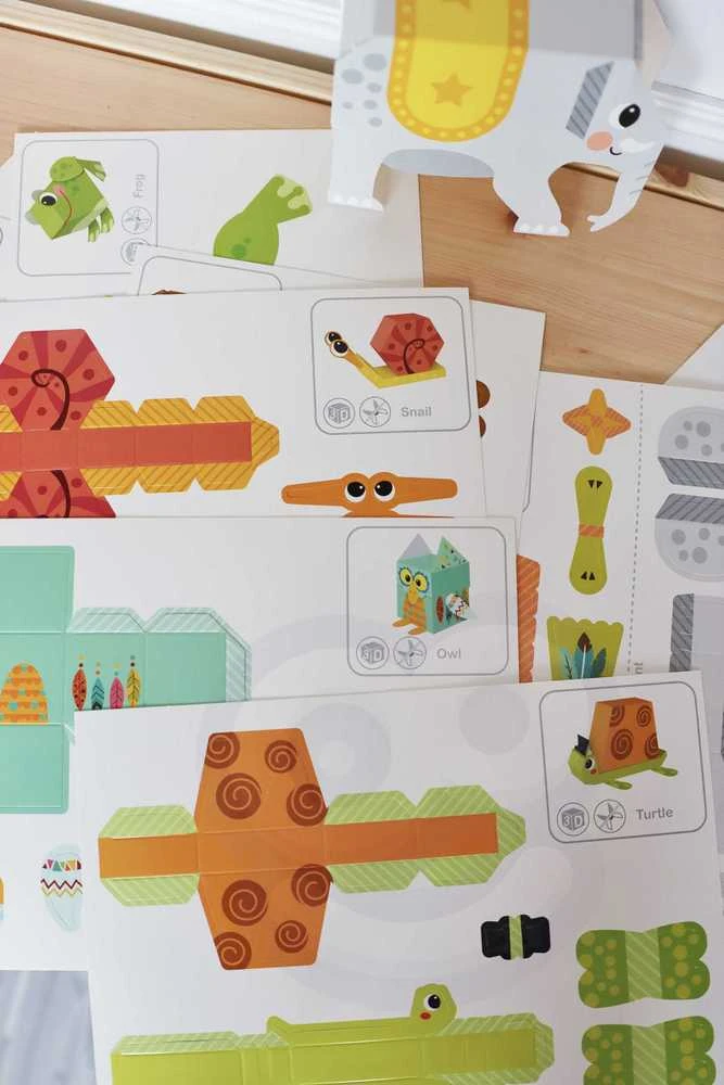 WOOPIE Origami 3D Rinkinys - Sukurk 10 Gyvūnų