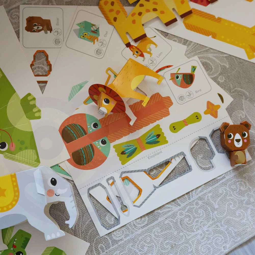 WOOPIE Origami 3D Rinkinys - Sukurk 10 Gyvūnų