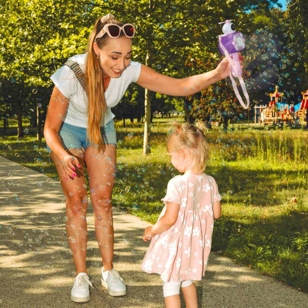 Burbulų pūtimo mašina Astronautas WOOPIE rožinis